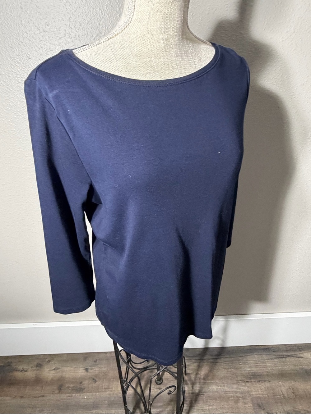 Talbots Navy Long Sleeve Boatneck Top